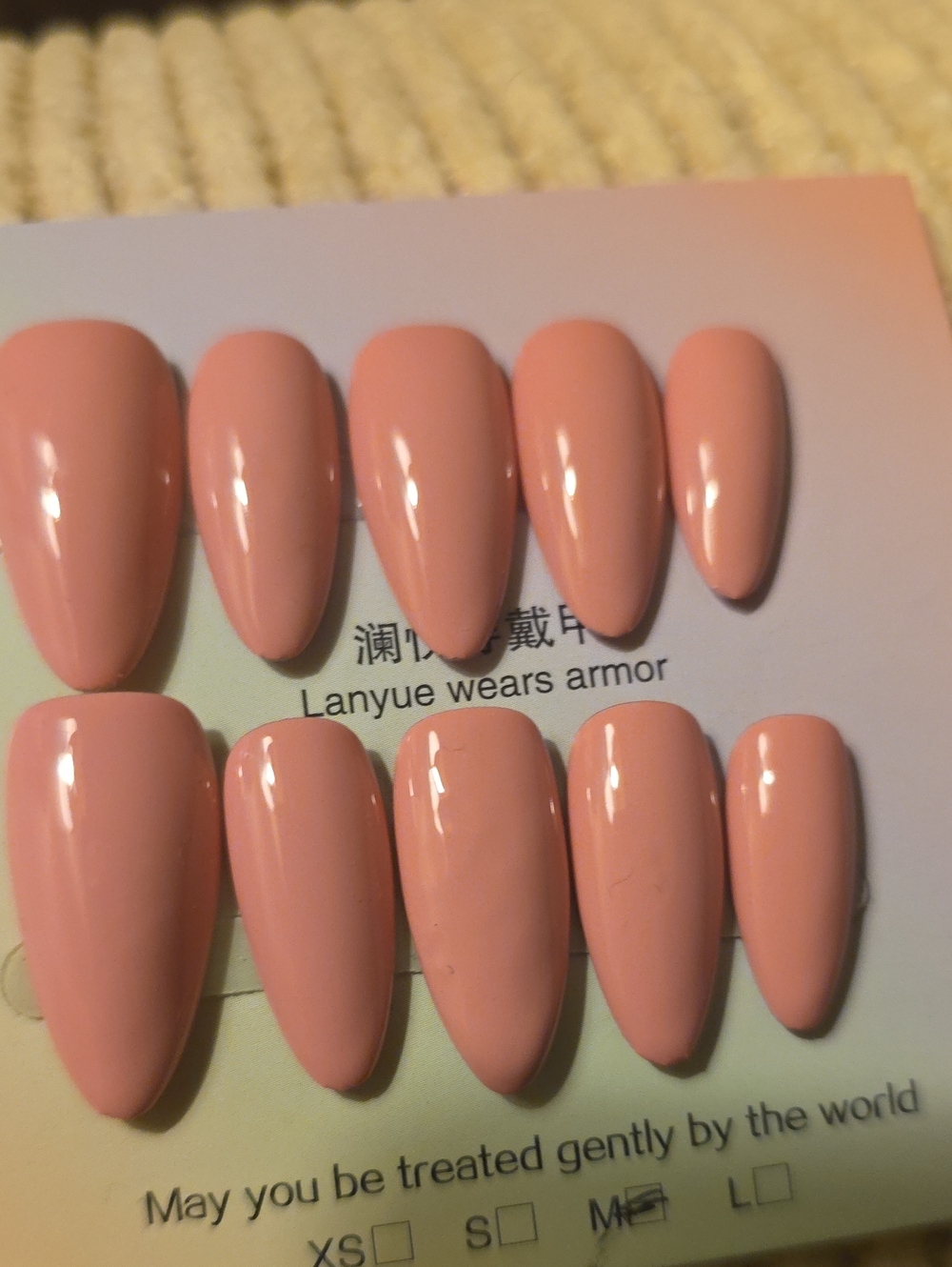 Lanyue Pink Press-On Nails - Soft Blush Pink Med